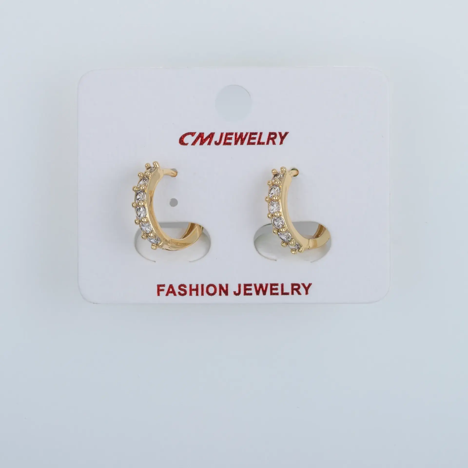 CM Jewelry 14K Kaplama Tırnaklı Halka Küpe