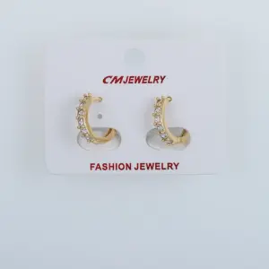 CM Jewelry 14K Kaplama Tırnaklı Halka Küpe