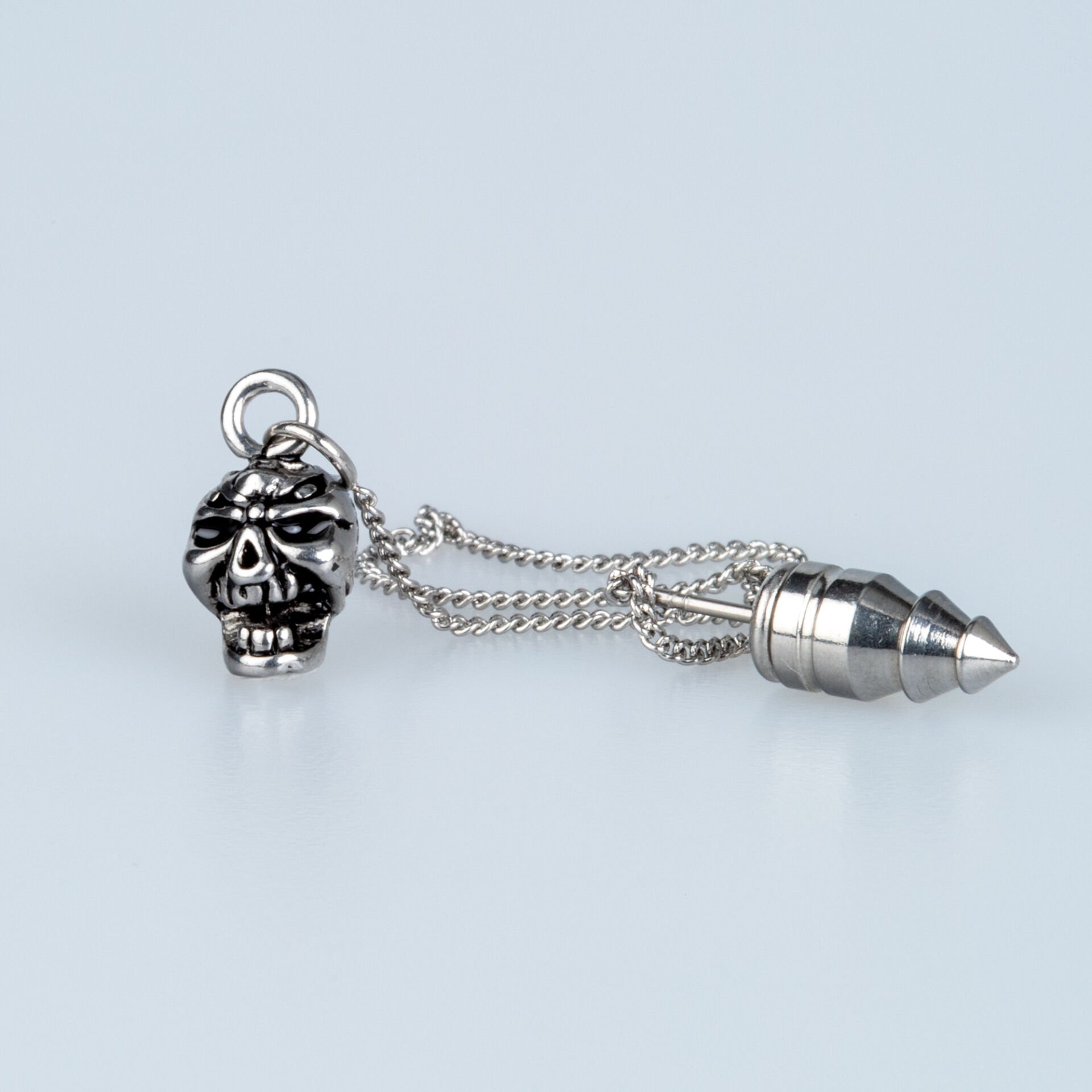 Steel Earring Gothic Skull - Single