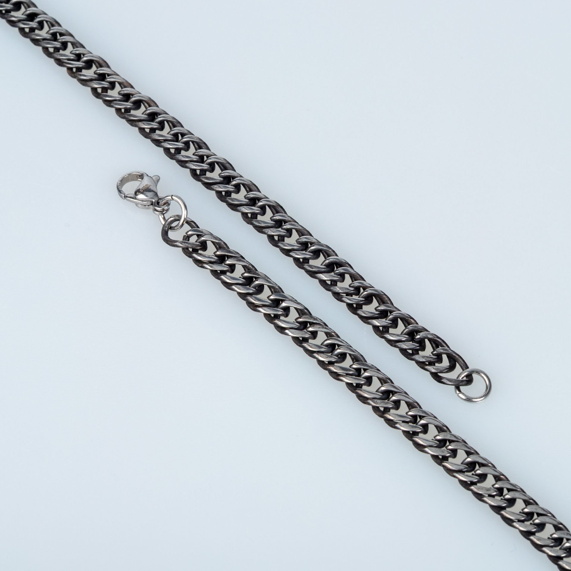 Men's Steel Chain Bracelet Anthracite Color