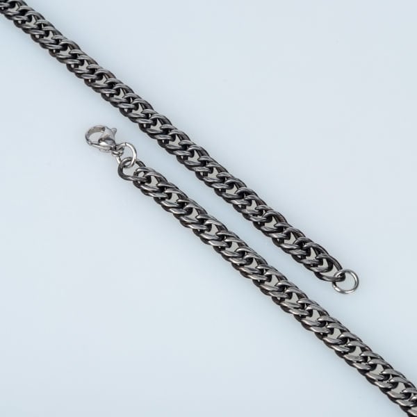 Men's Steel Chain Bracelet Anthracite Color