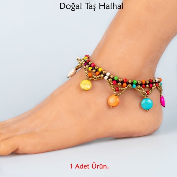 Doğal Taş  Halhal- 4 Renk Seçeneği