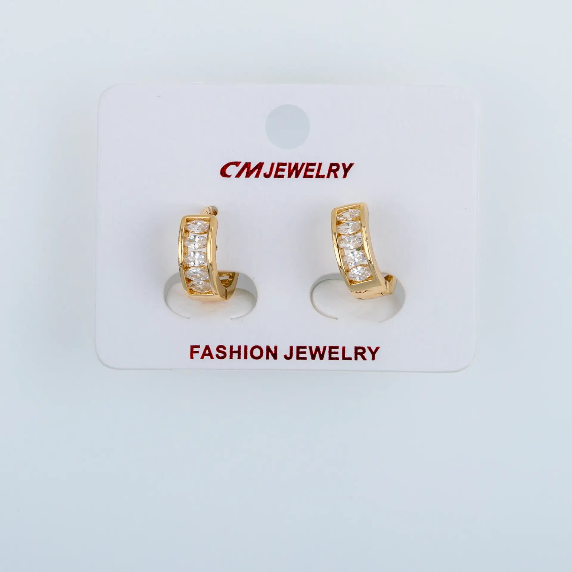 CM Jewelry 14K Kaplama Tırnaklı Halka Küpe