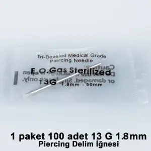 Toptan Profesyonel Piercing Delim İğnesi 100 Adet 13G 1.8mm
