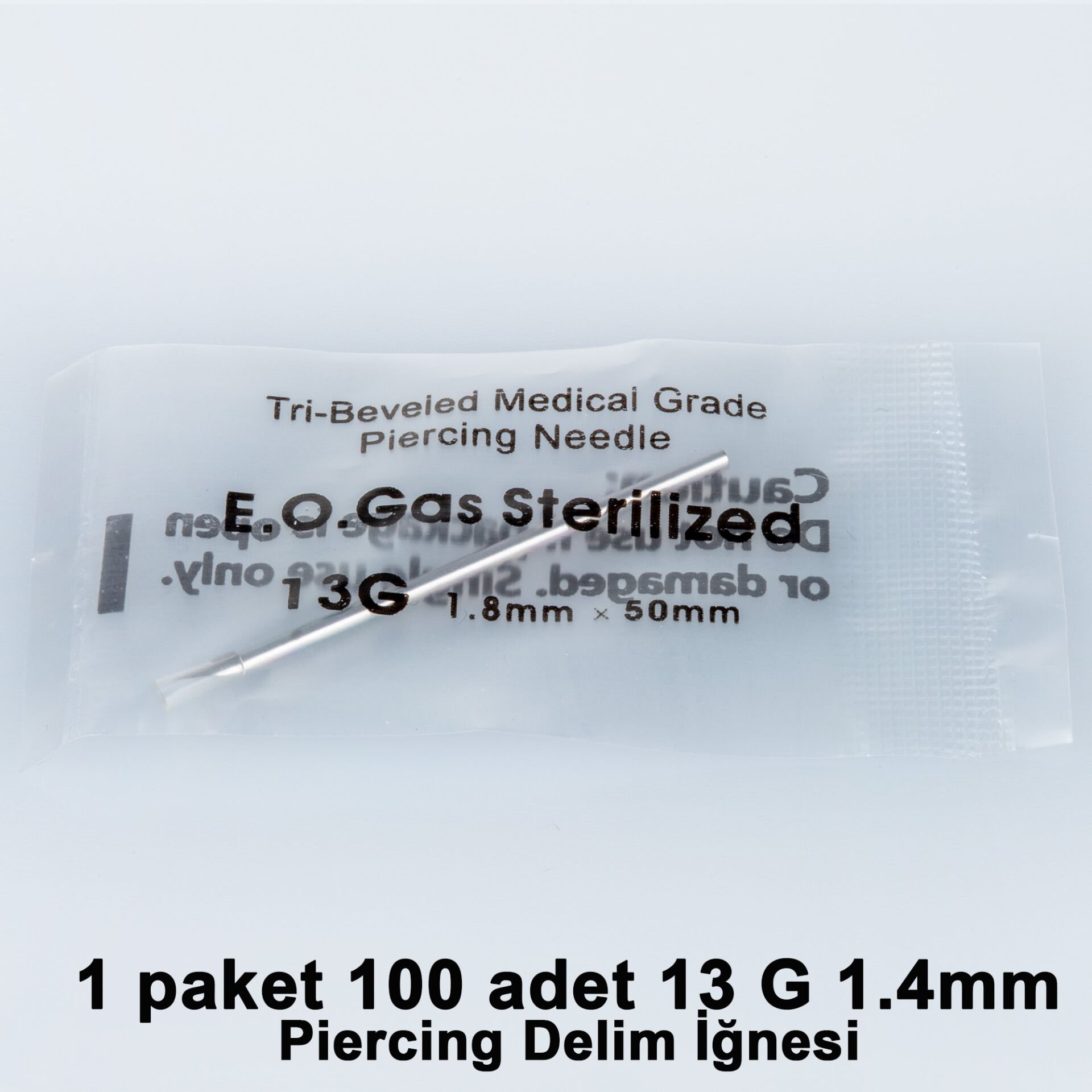 Piercing Needle Paket 100 Adet 13G 1.8mm