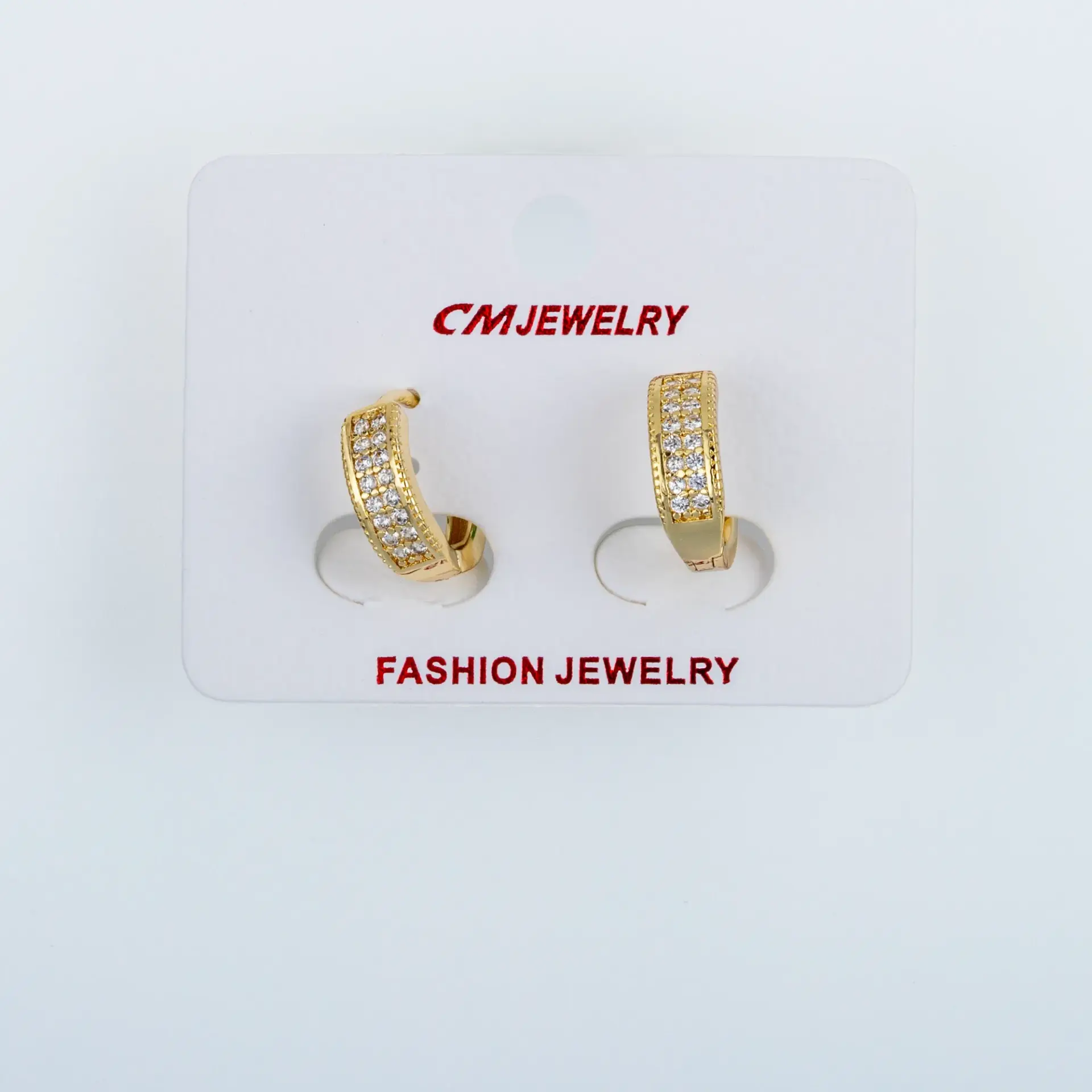 CM Jewelry 14K Kaplama Tırnaklı Halka Küpe