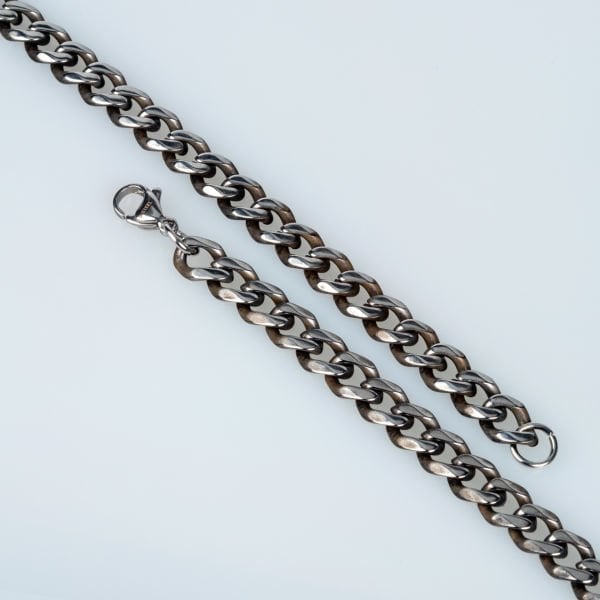 Men's Steel Chain Bracelet Anthracite Color