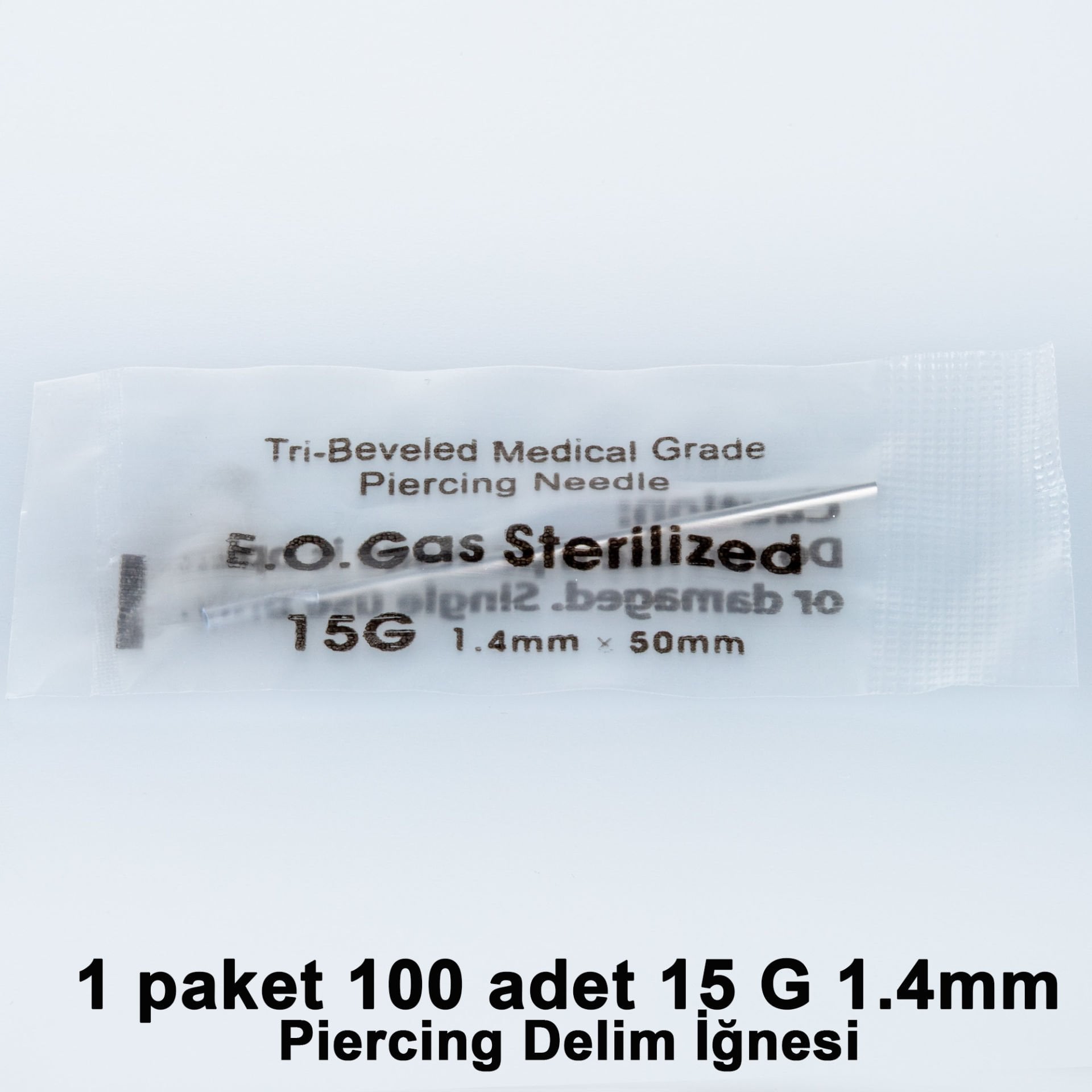 Toptan Profesyonel Piercing Delim İğnesi 100 Adet 15G 1.4mm