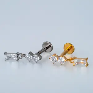 Piercing G23 Titanyum Tragus Helix Beyaz 8mm