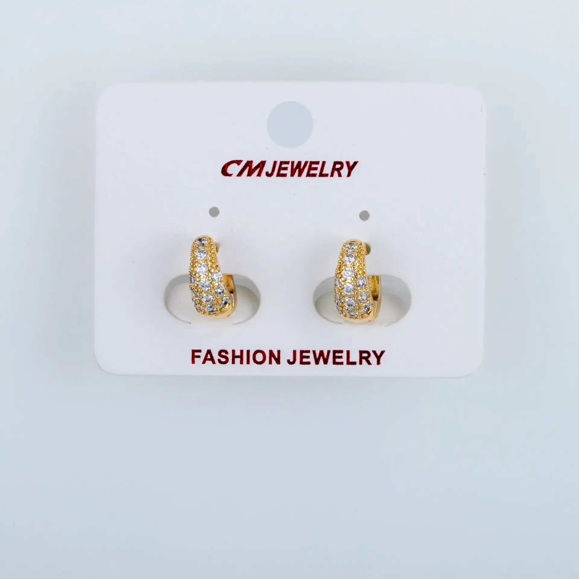 CM Jewelry 14K Kaplama Tırnaklı Halka Küpe
