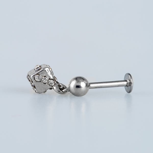 Toptan 316L Çelik Piercing Tragus Taşlı Zar