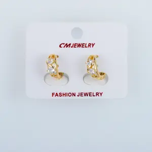 CM Jewelry 14K Kaplama Tırnaklı Halka Küpe