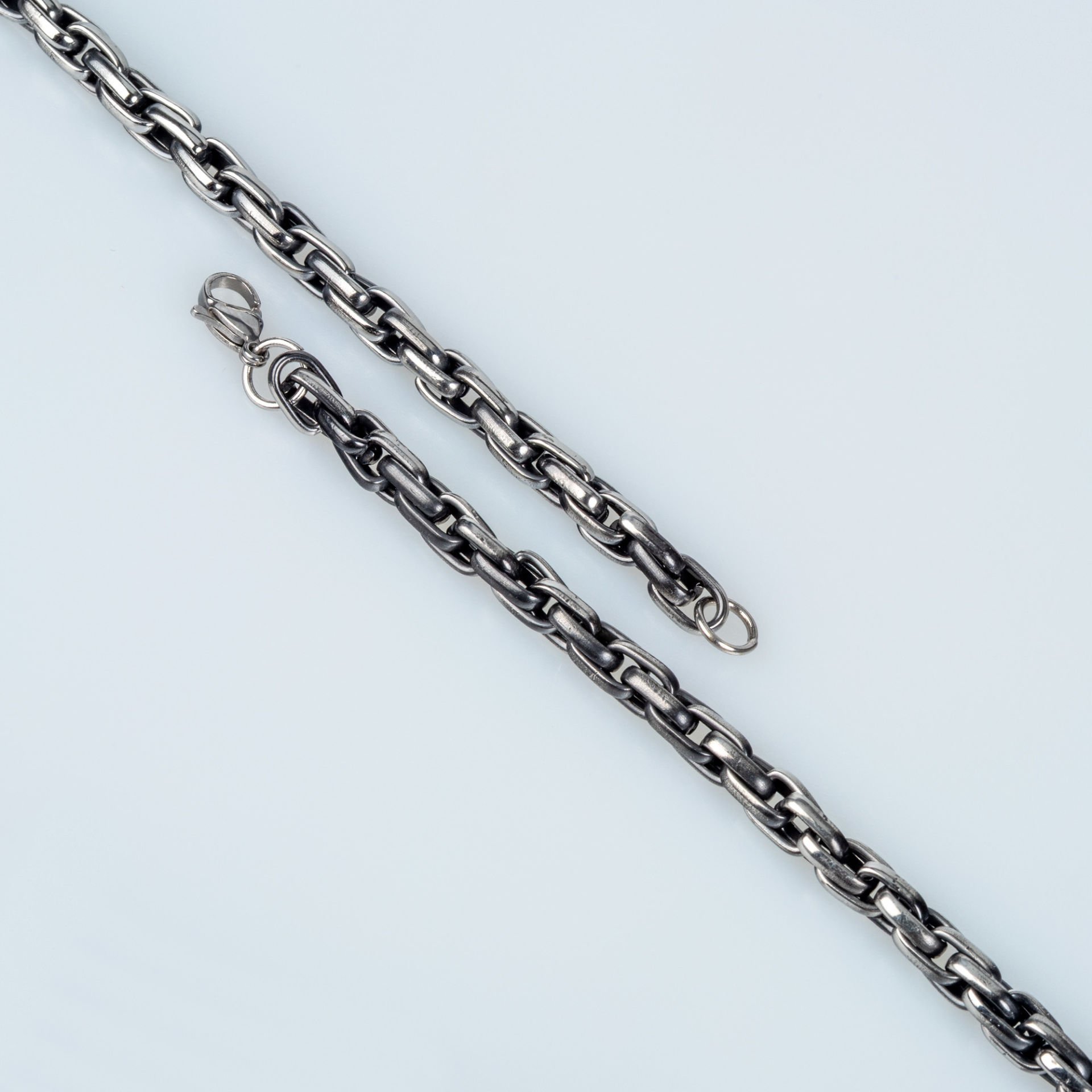 Men's Steel Chain Bracelet Anthracite Color