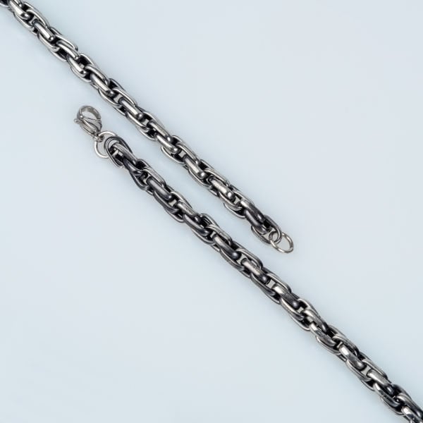 Men's Steel Chain Bracelet Anthracite Color