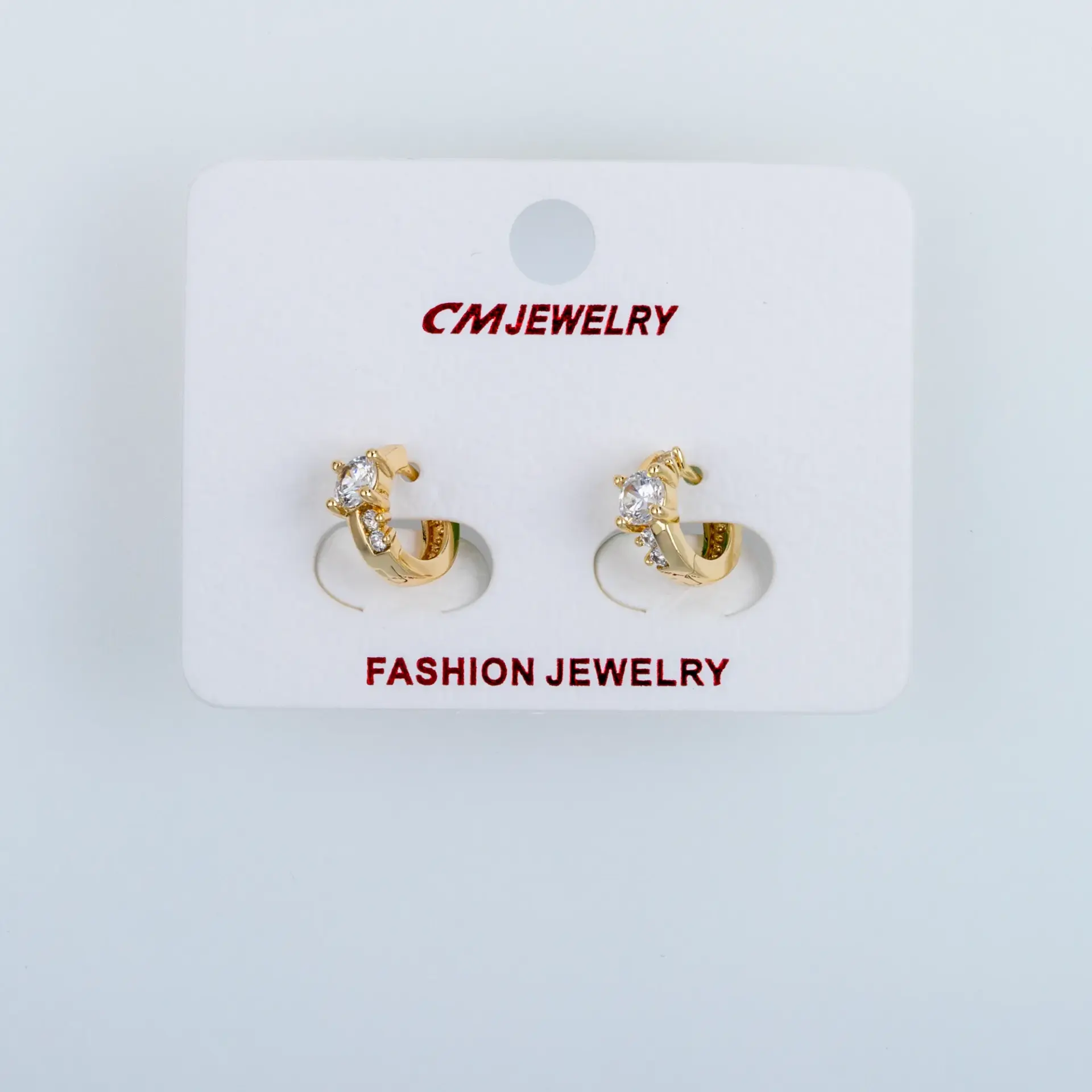 CM Jewelry 14K Kaplama Tırnaklı Halka Küpe