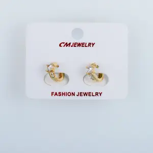 CM Jewelry 14K Kaplama Tırnaklı Halka Küpe
