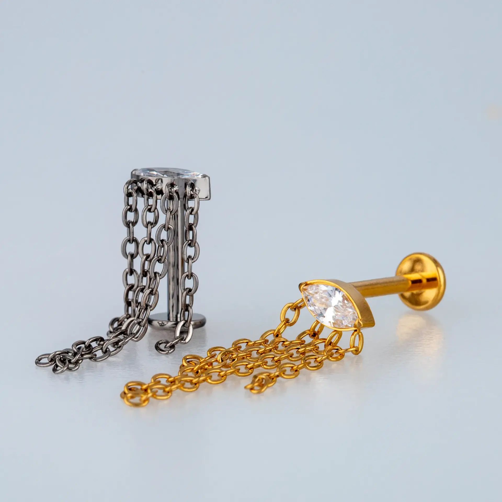 Piercing G23 Titanyum Tragus Helix Sarı 8mm