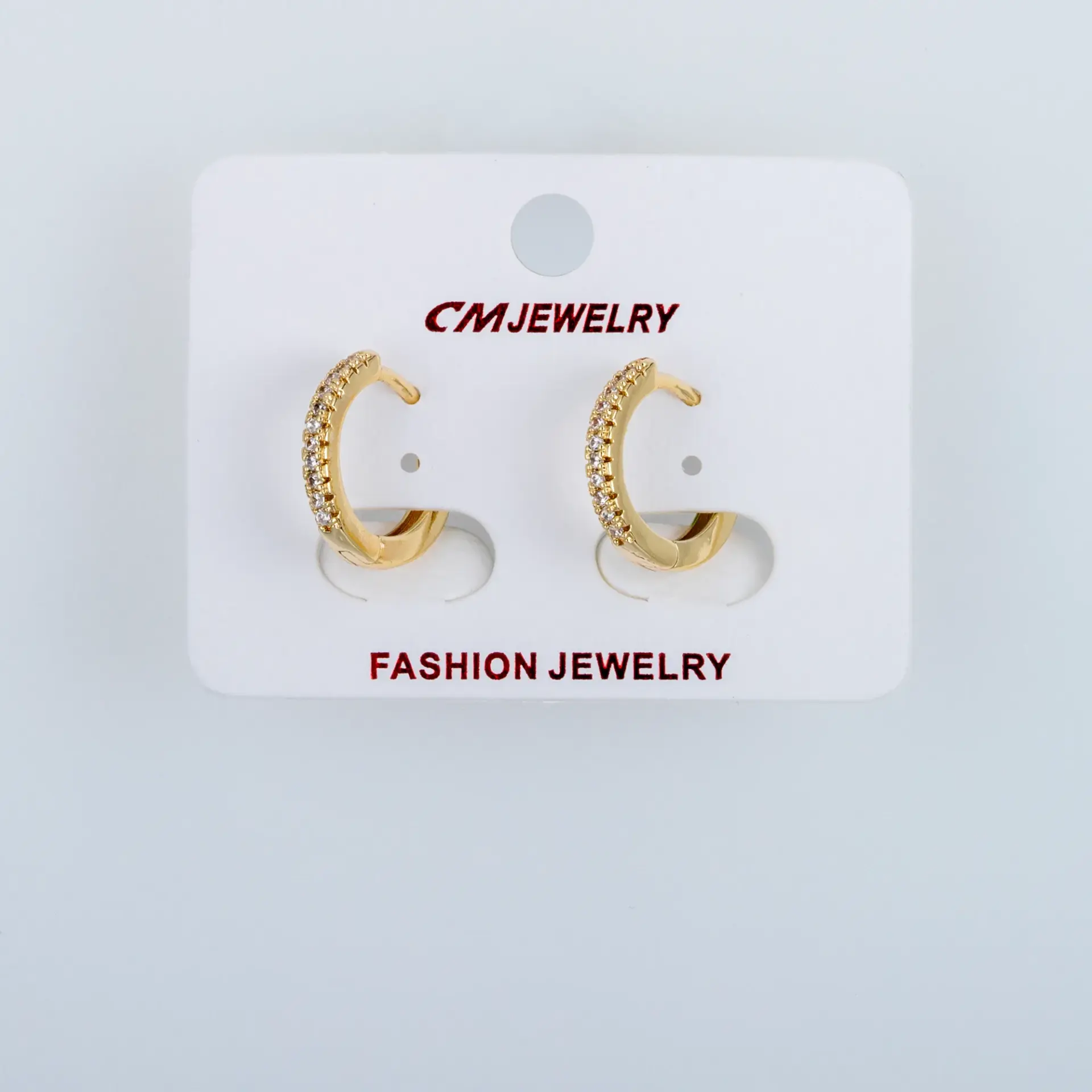 CM Jewelry 14K Kaplama Tırnaklı Halka Küpe