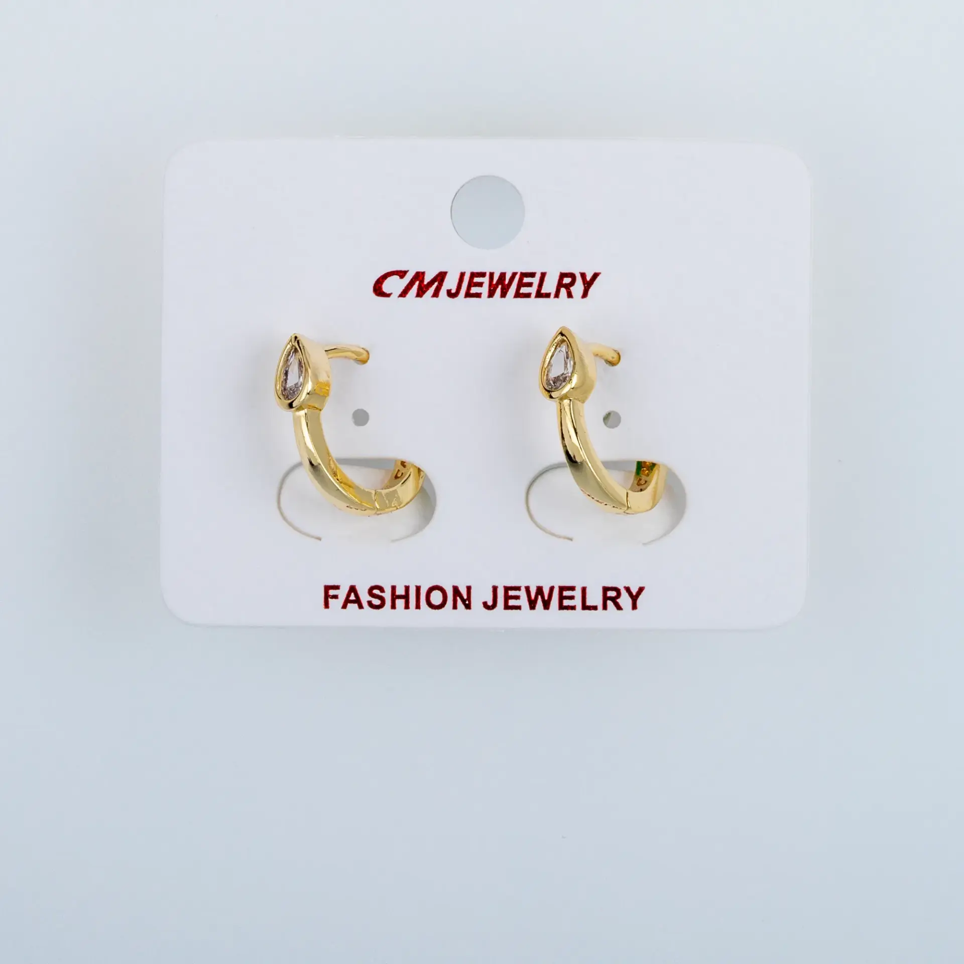 CM Jewelry 14K Kaplama Tırnaklı Halka Küpe