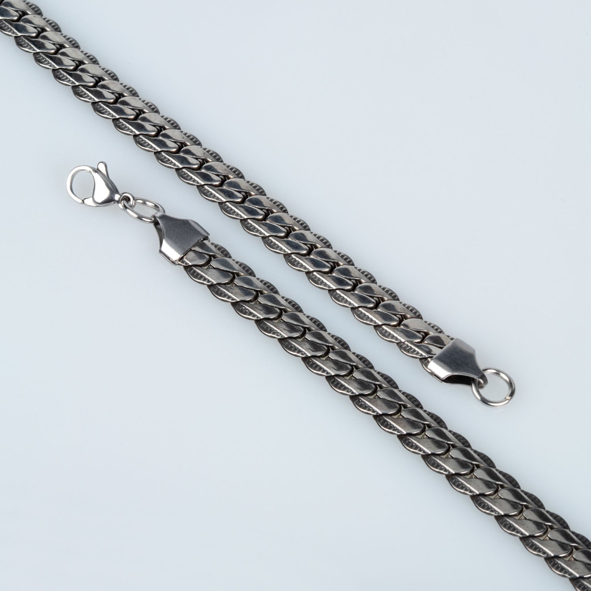 Men's Steel Chain Bracelet Anthracite Color