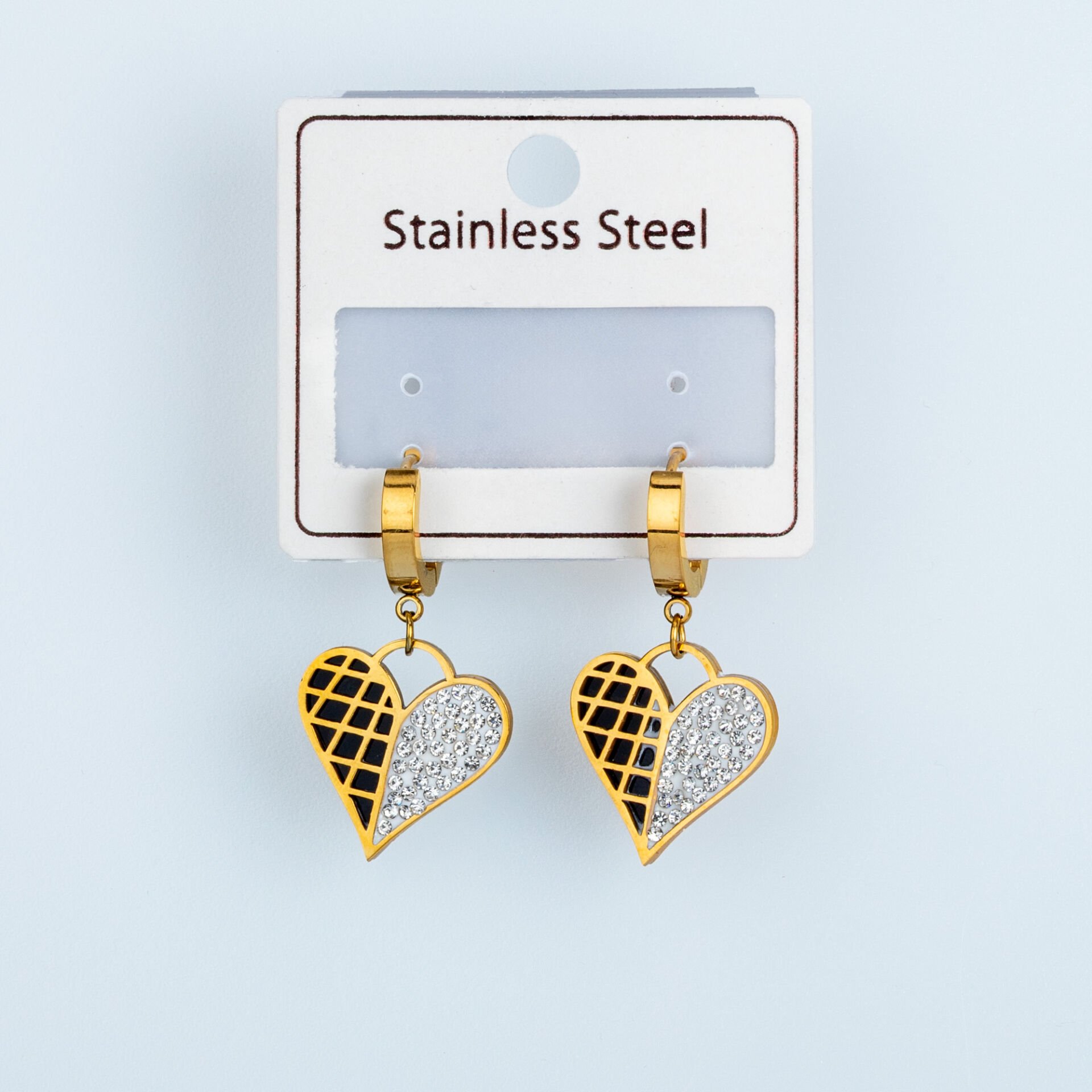 Çelik Küpe Kalp - 1  Çift