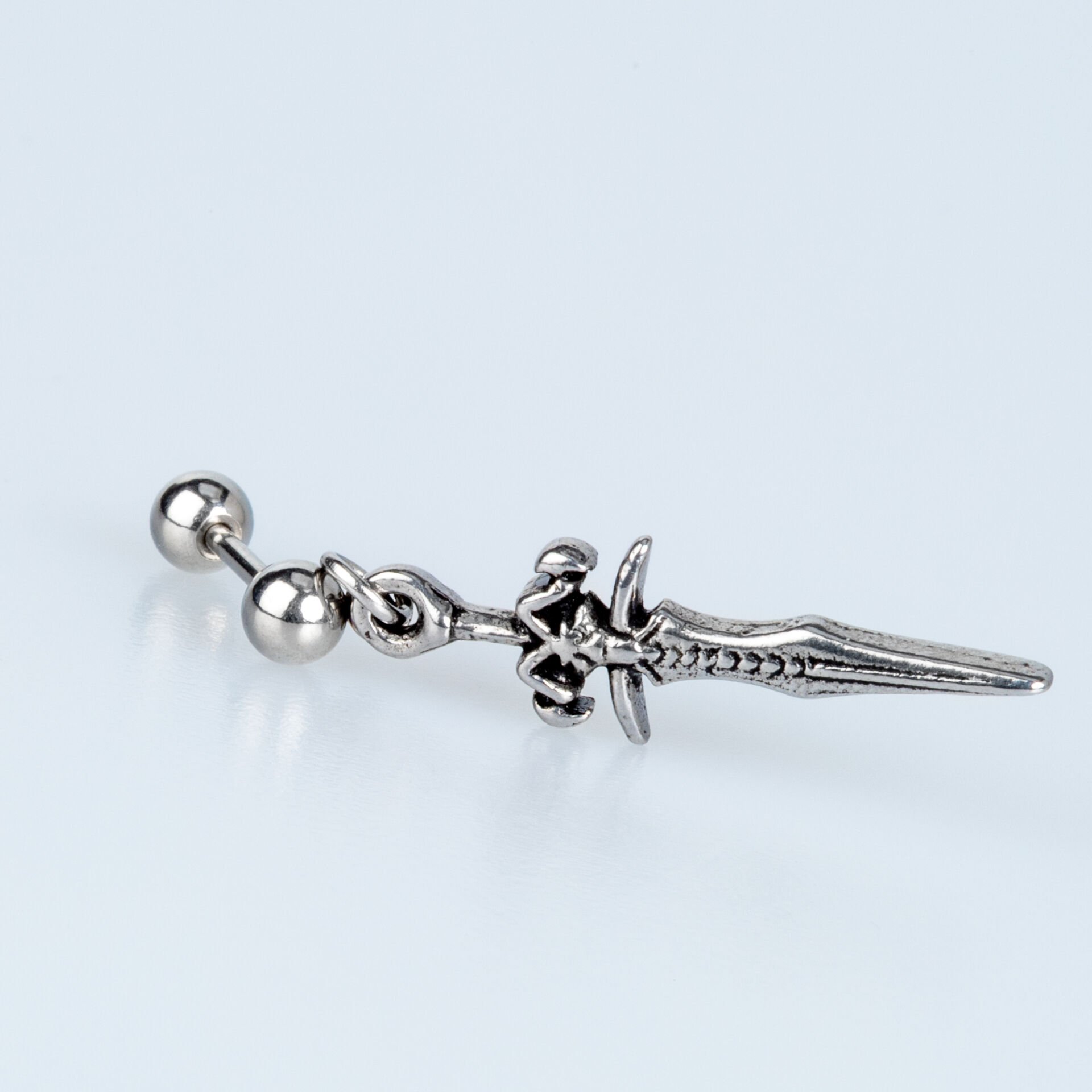 Steel Earring Gothic Sword - Single