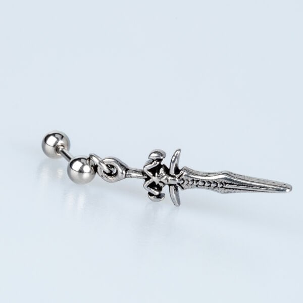 Steel Earring Gothic Sword - Single
