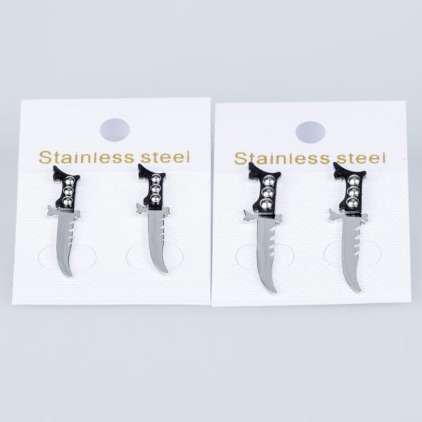 Steel Earring Knife Pair
