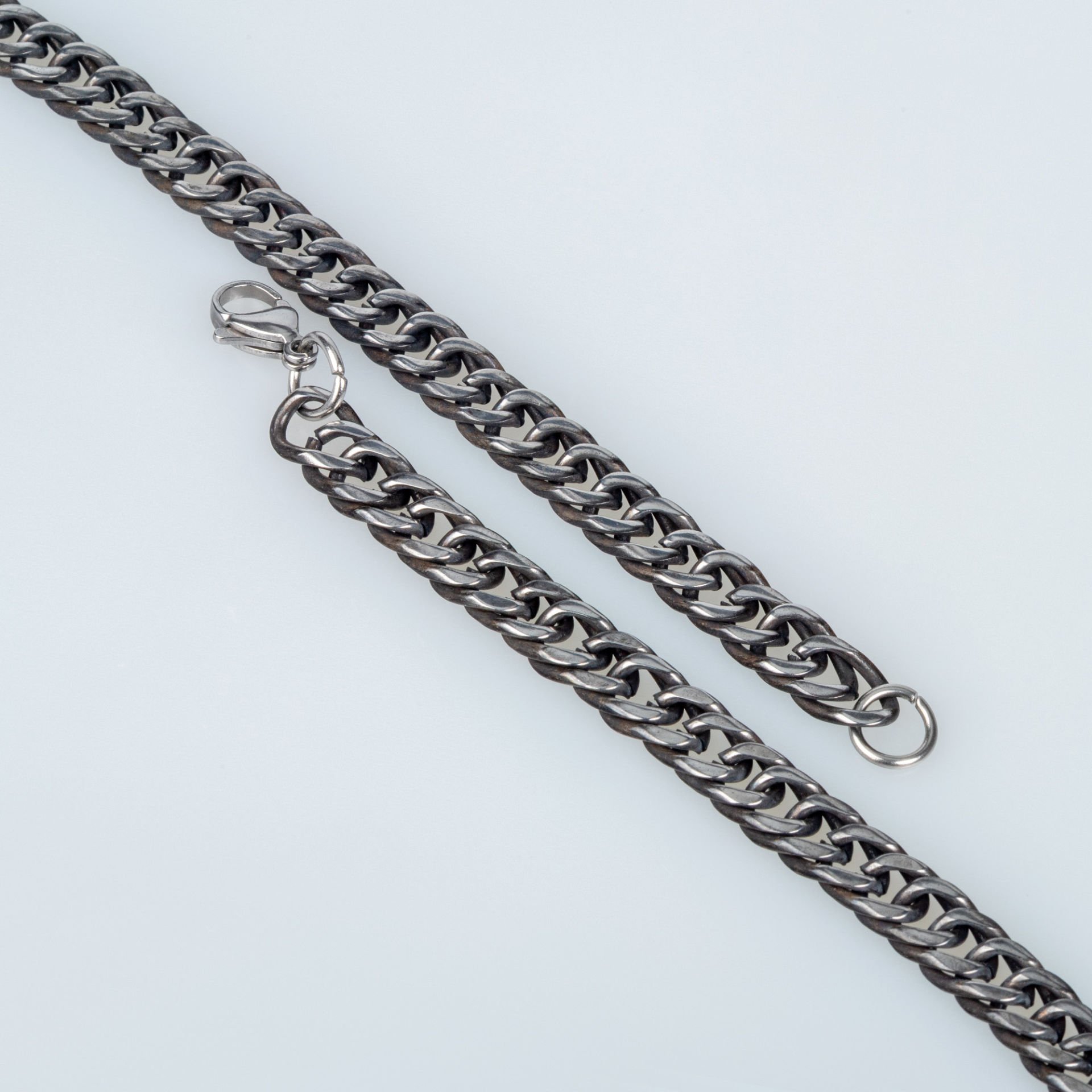 Men's Steel Chain Bracelet Anthracite Color