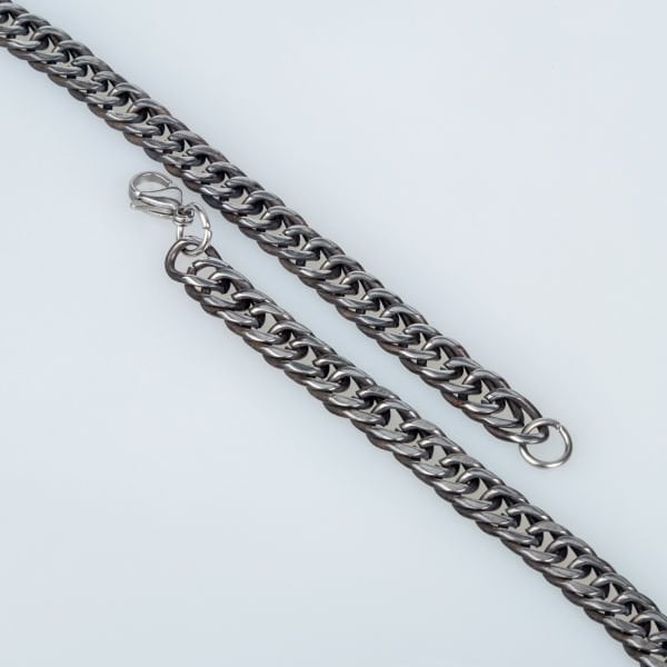 سوار رجالي من الفولاذ بسلسلة باللون الرمادي الفحمي