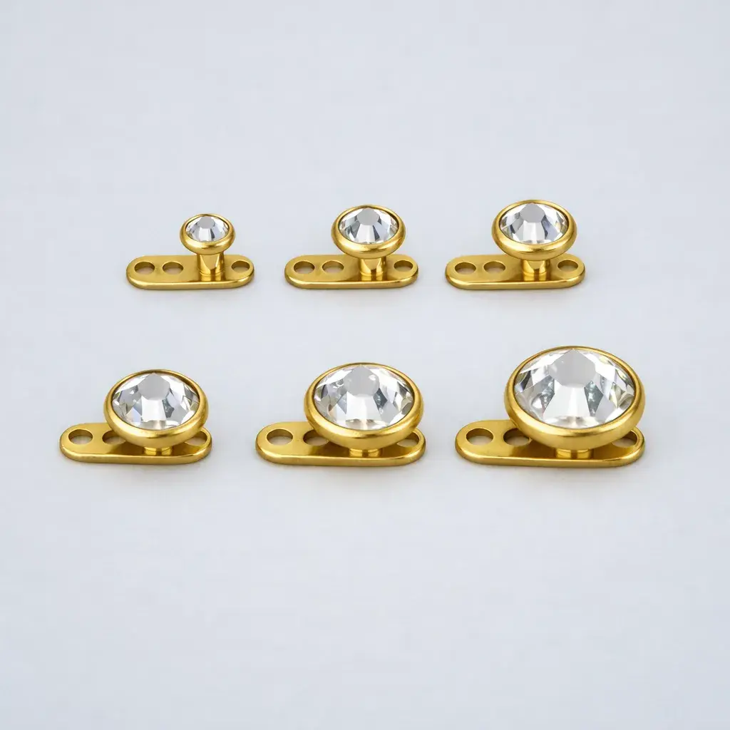 Toptan Piercing G23 Titanyum Dermal 3mm Taş