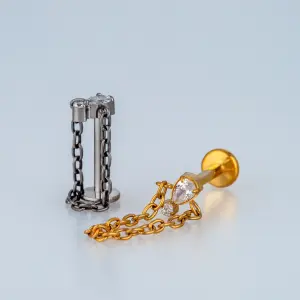 Piercing G23 Titanyum Tragus Helix Sarı 8mm