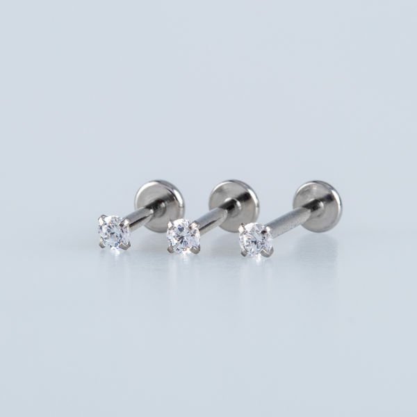 Piercing Labret 2.5mm Yuvarlak  Taş