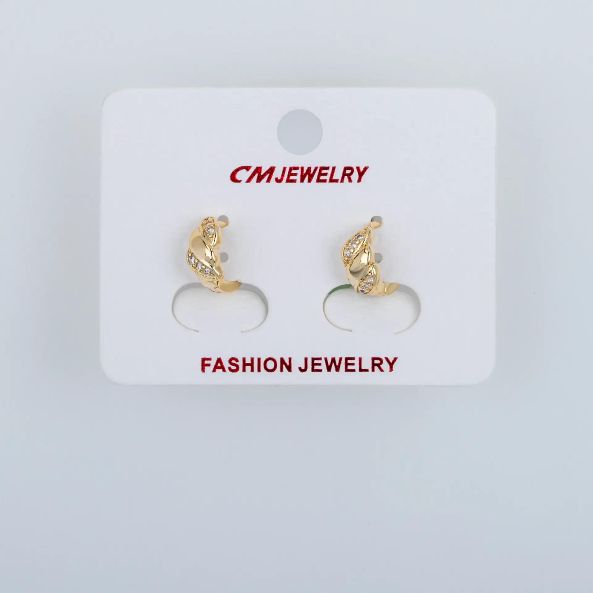 CM Jewelry 14K Kaplama Tırnaklı Halka Küpe