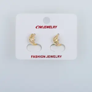 CM Jewelry 14K Kaplama Tırnaklı Halka Küpe