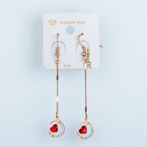 Çelik Küpe Kalp - 1  Çift