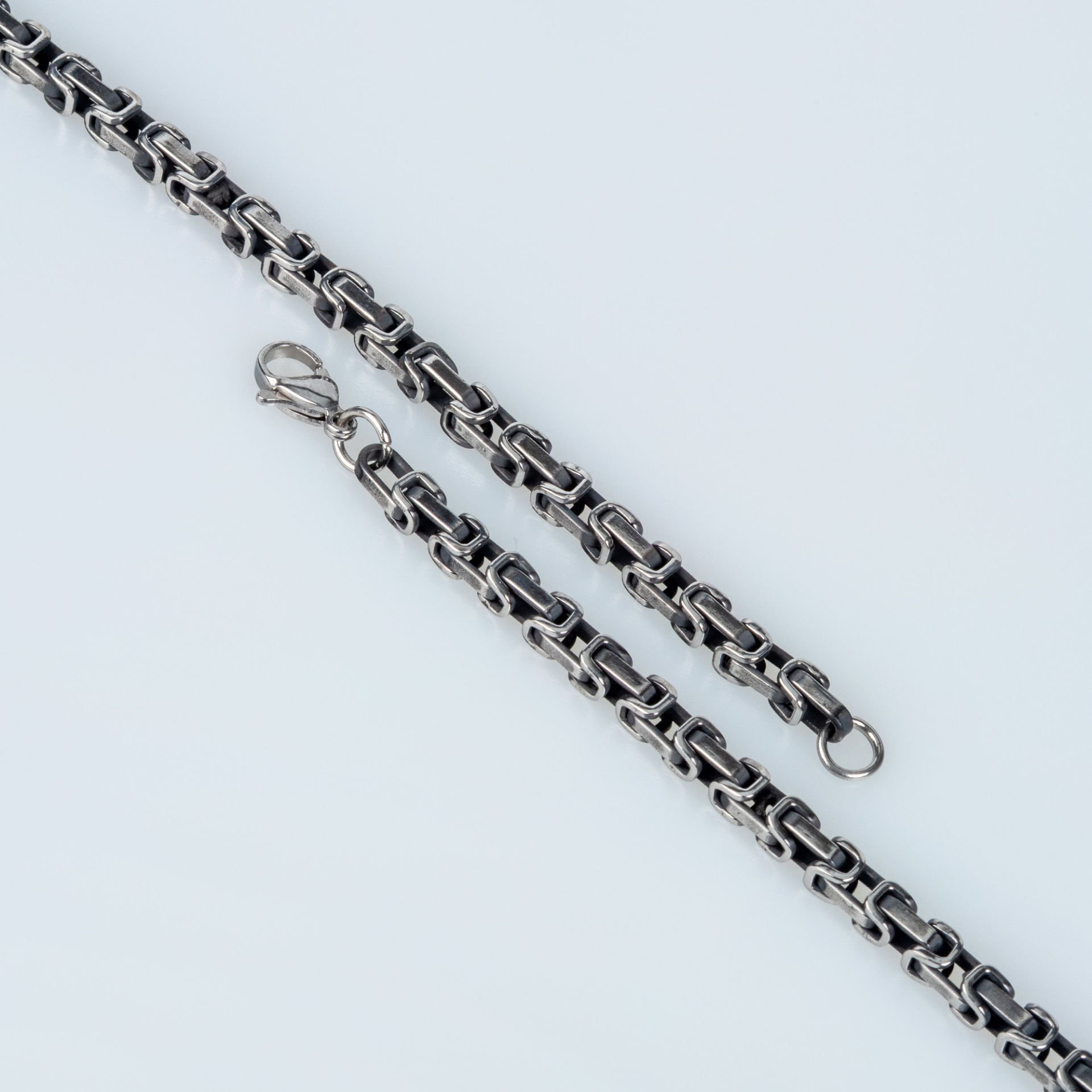 Men's Steel Chain Bracelet Anthracite Color