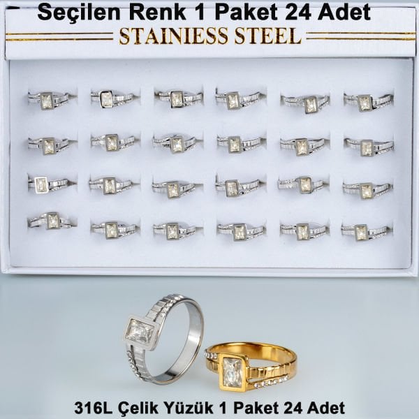 Çelik Yüzük Paket 24 Adet
