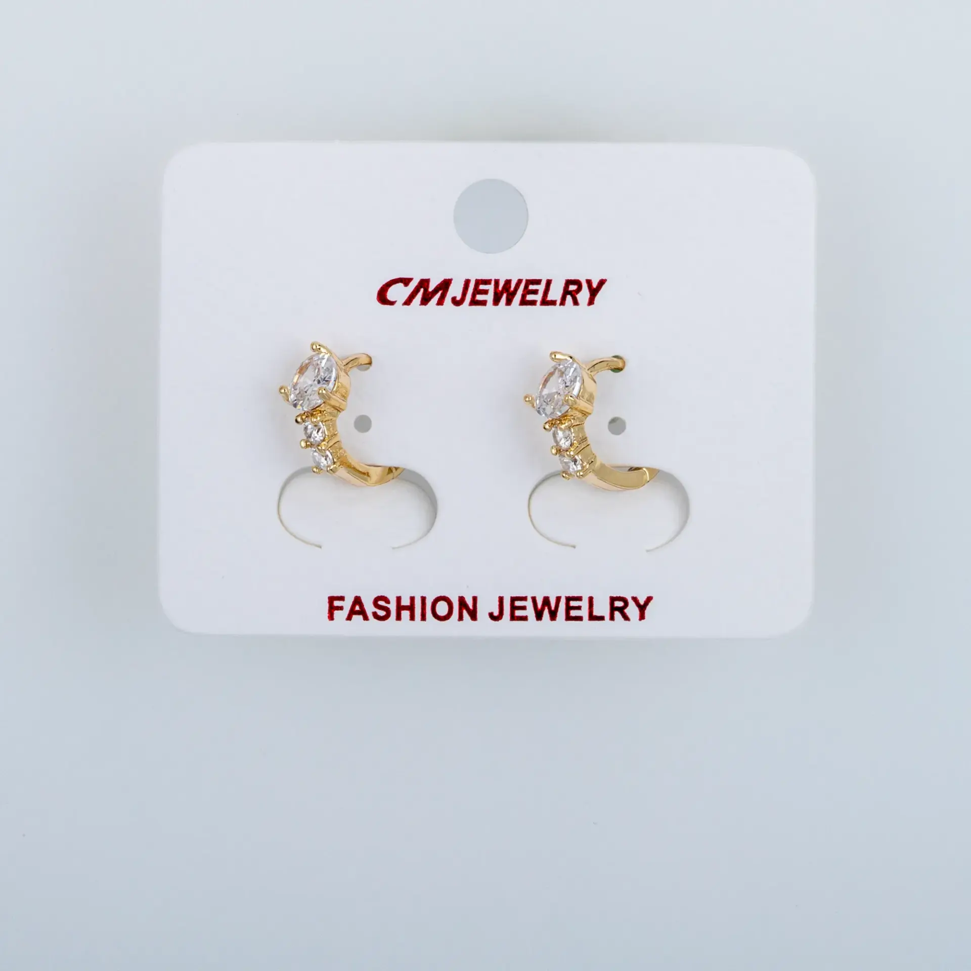 CM Jewelry 14K Kaplama Tırnaklı Halka Küpe