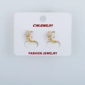 CM Jewelry 14K Kaplama Tırnaklı Halka Küpe