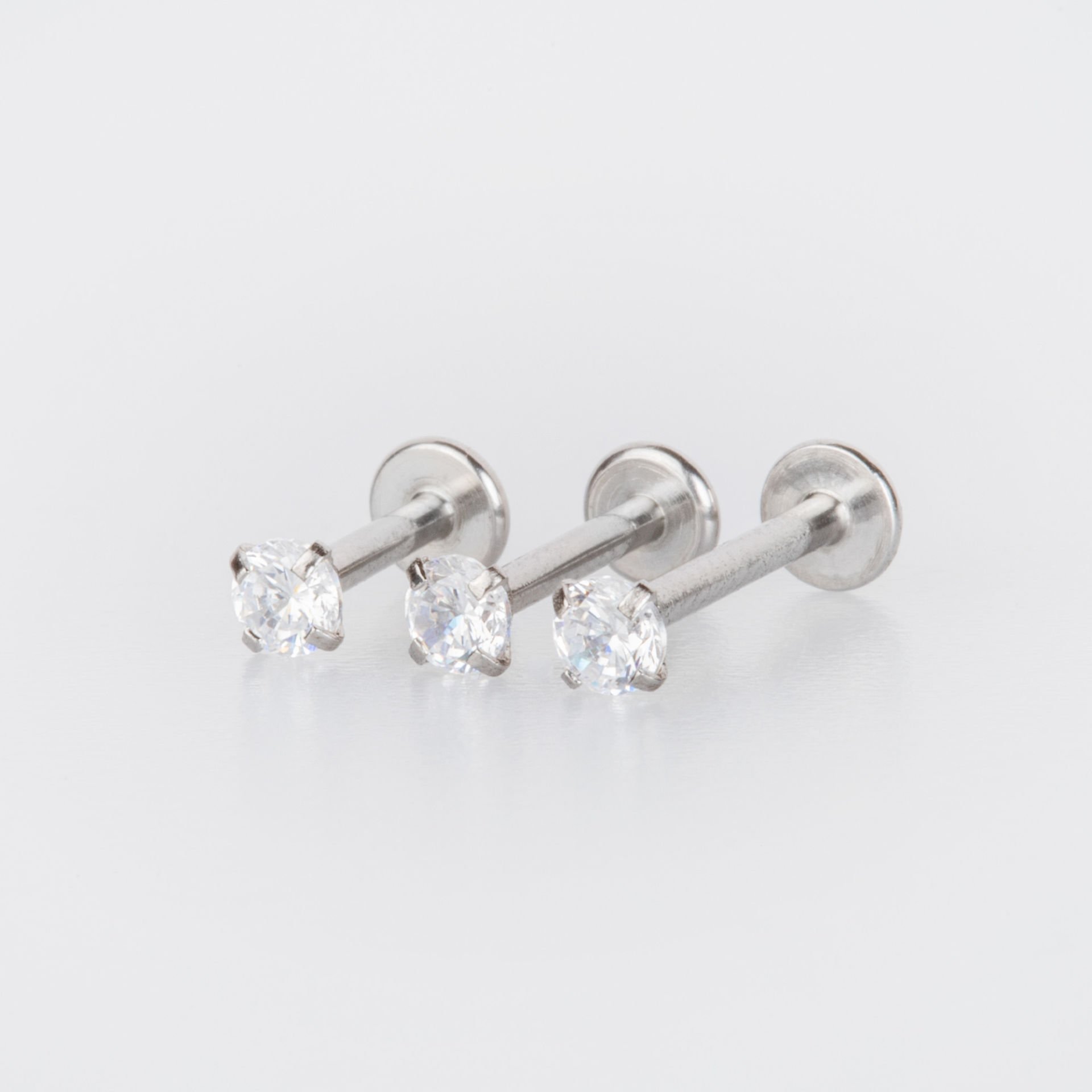 Piercing Labret 3mm Yuvarlak Taş