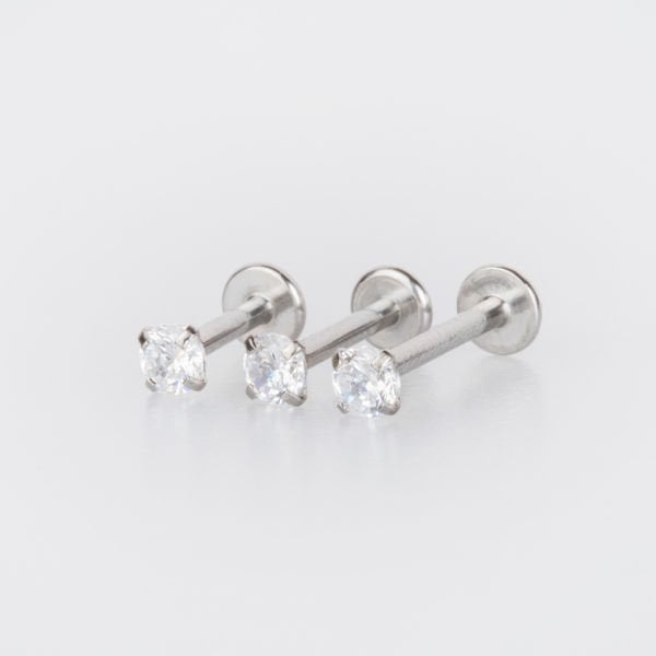 Piercing Labret 3mm Yuvarlak Taş