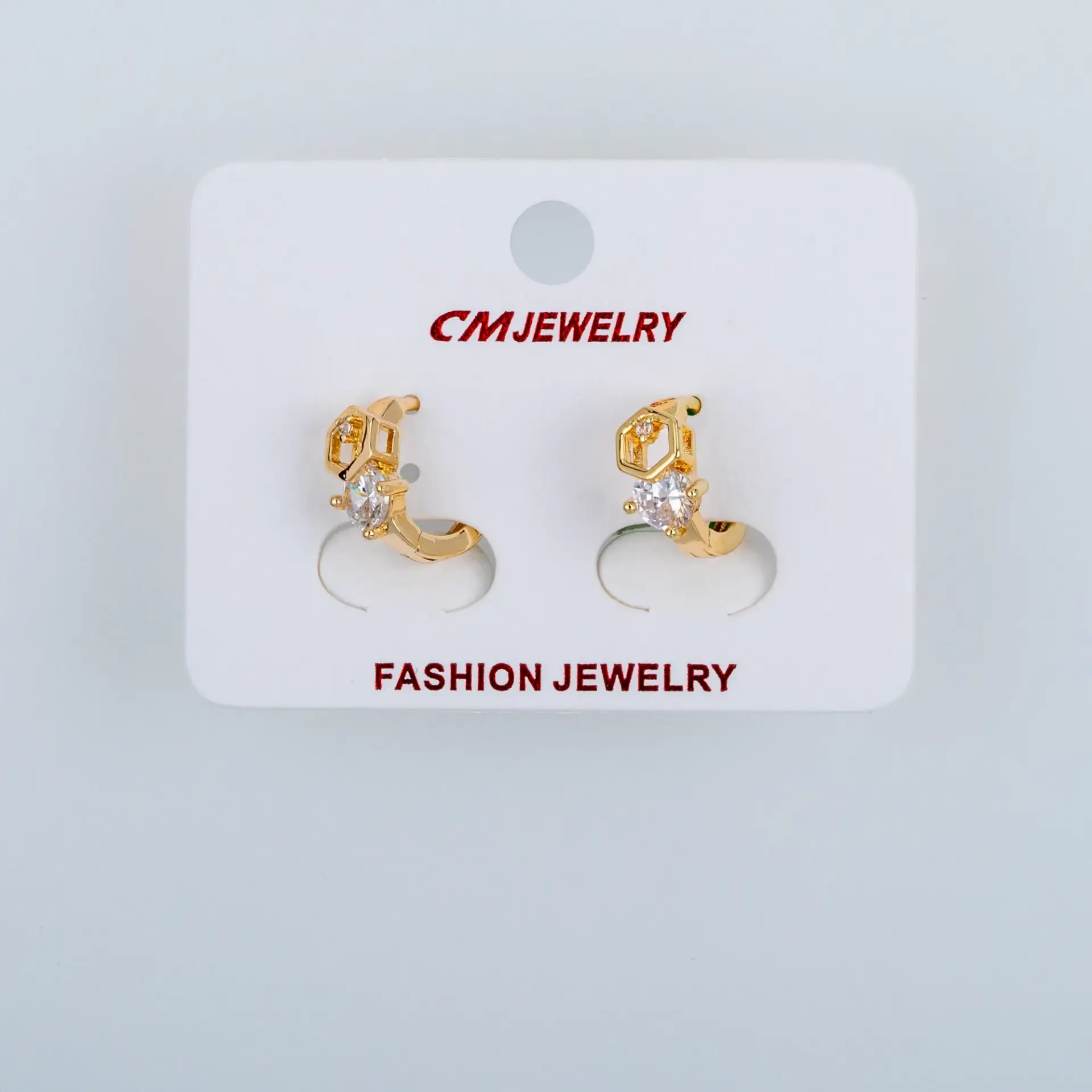 CM Jewelry 14K Kaplama Tırnaklı Halka Küpe