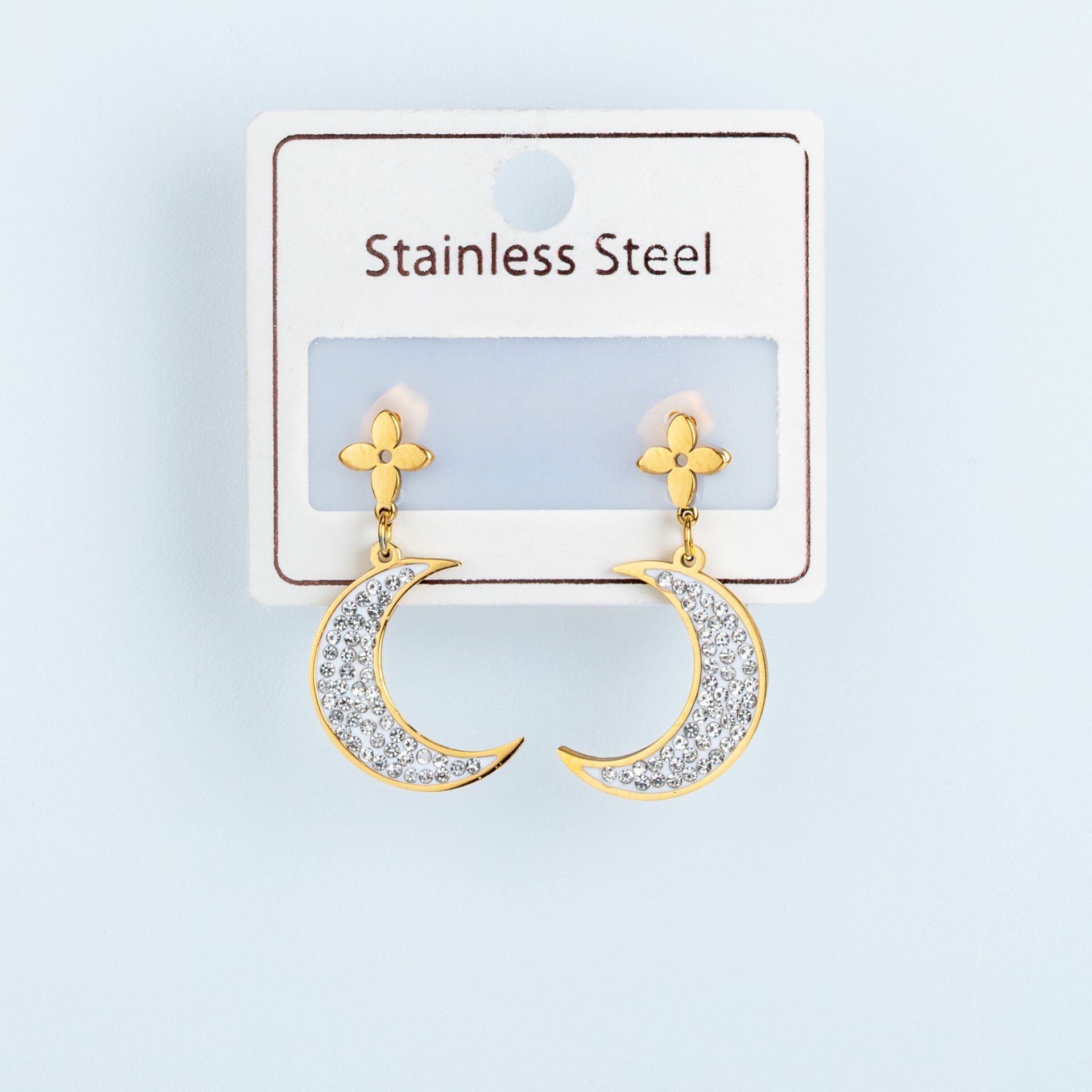 Çelik Küpe Ay - 1  Çift