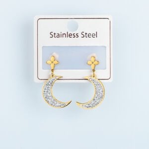 Çelik Küpe Ay - 1  Çift