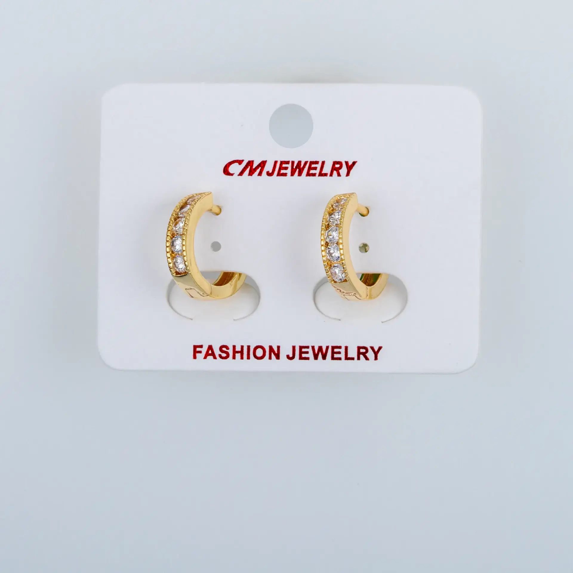 CM Jewelry 14K Kaplama Tırnaklı Halka Küpe