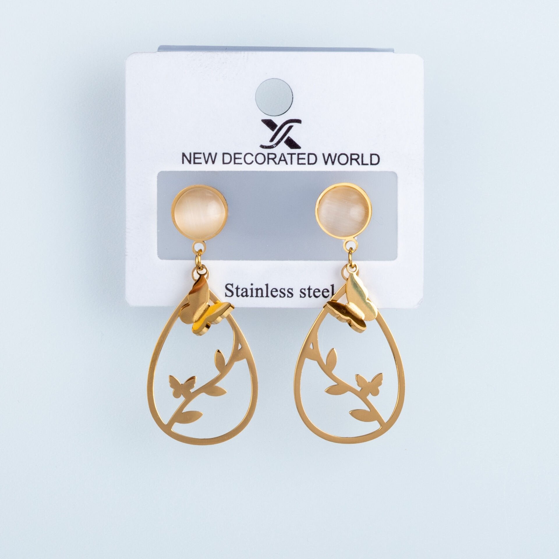 Çelik Küpe Kelebek - 1  Çift