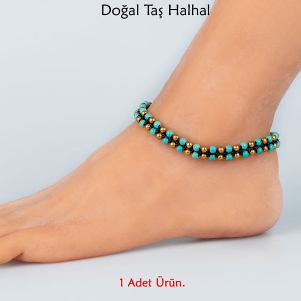 Doğal Taş  Halhal- 3 Renk Seçeneği