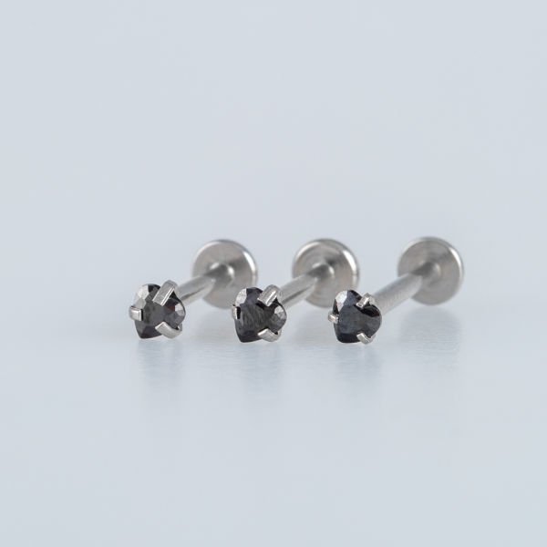 Piercing Labret 3mm Kalp Taş