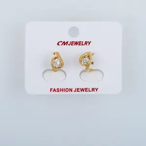 CM Jewelry 14K Kaplama Tırnaklı Halka Küpe